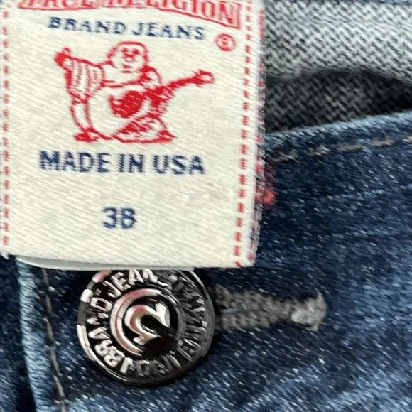 True Religion Men's Dark Wash Blue Straight Denim Section Billy Size 38